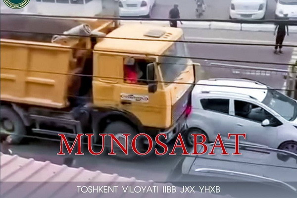 A truck hit six cars in Tashkent region