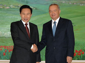 President of South Korea thanks President of Uzbekistan for warm reception
