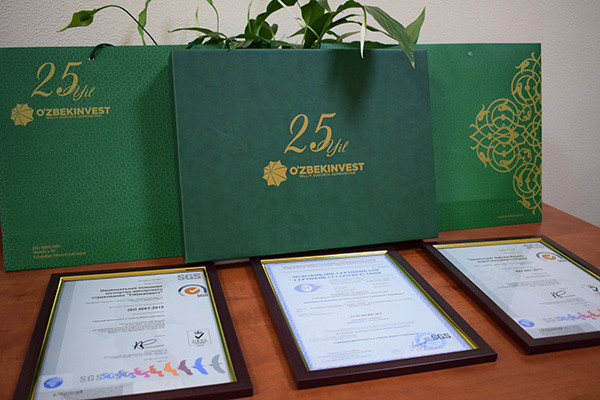 «Узбекинвест» получила Международный сертификат Системы менеджмента качества