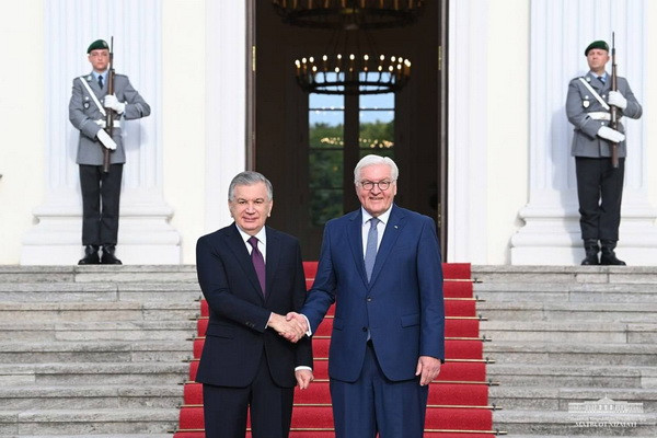 President Shavkat Mirziyoyev arrived at Bellevue Palace in Berlin