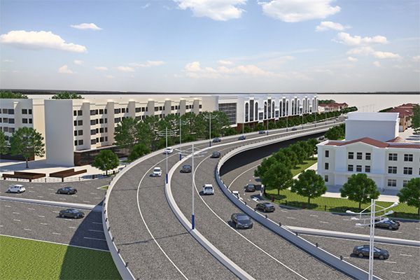 Overpass with 150 degree radius constructed in Tashkent
