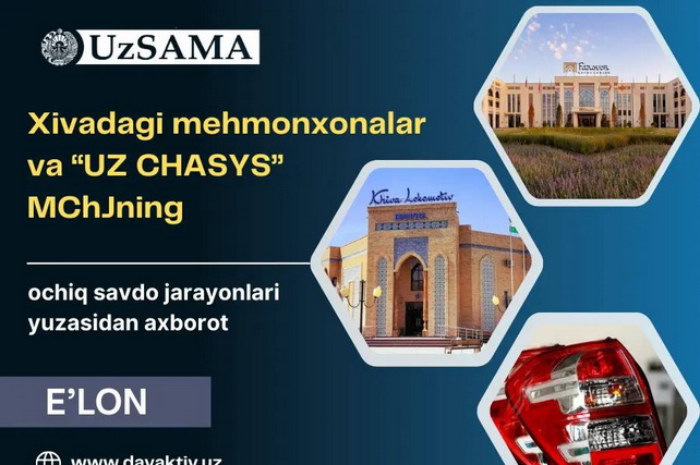 The State Assets Management Agency of Uzbekistan extends the deadline for the sale of shares in Xiva Plaza and Uz Chasys