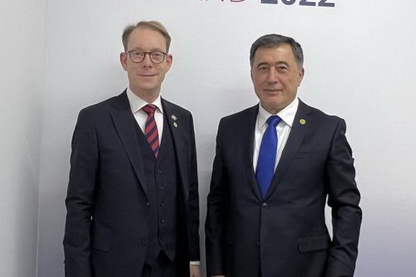 Vladimir Norov meets with the Minister of Foreign Affairs of the Kingdom of Sweden