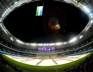 Islam Karimov attends opening ceremony of Bunyodkor sports complex