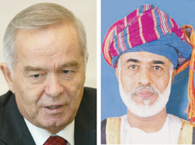 Uzbek President Islam Karimov meets Sultan of Oman Qaboos bin Said