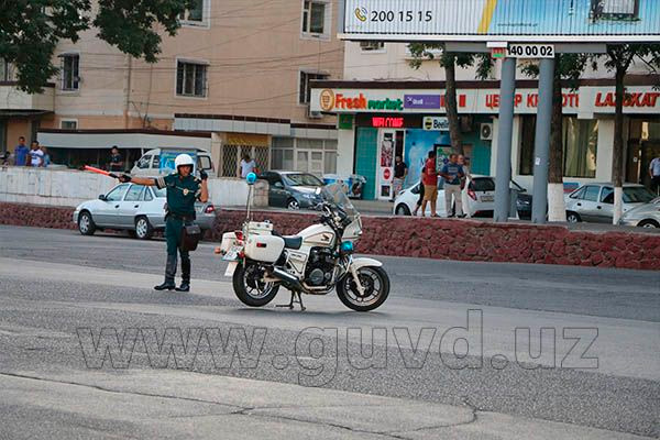 Motorcycle group start to patrol Tashkent roads