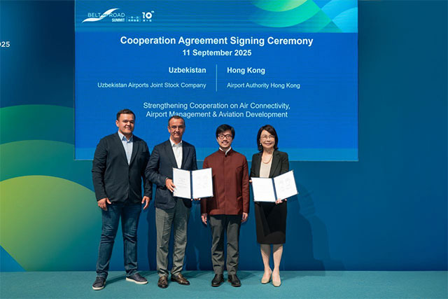 Uzbekistan Airports and Hong Kong International Airport Sign Memorandum of Cooperation