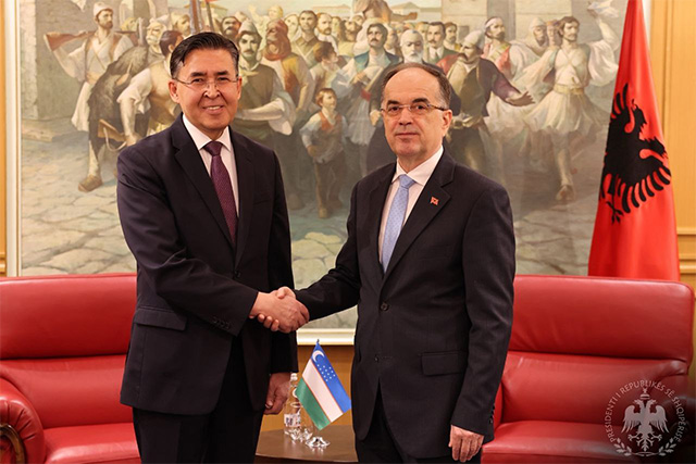 Uzbekistan’s First Ambassador presents credentials to the President of Albania