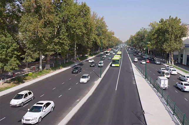 Shota Rustaveli ko‘chasida 22 ta avtobus yo‘nalishi yangi BRT yo‘lagidan foydalanadi