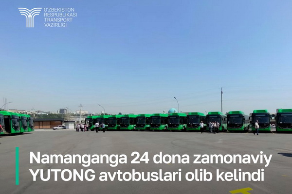 В Наманган привезли 24 единиц современных автобусов Yutong