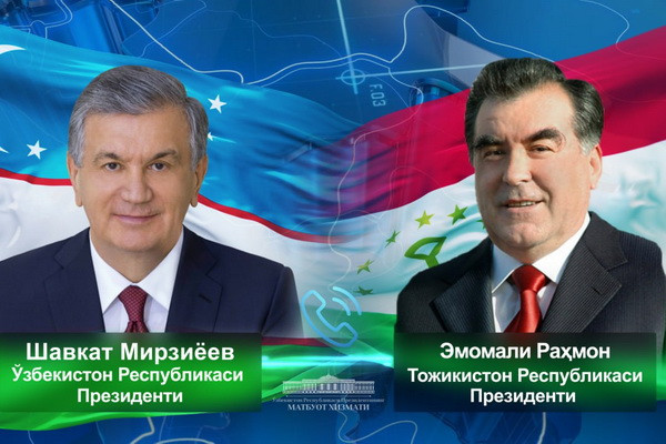 Мирзиёев и Рахмон обсудили вопросы дальнейшего развития узбекско-таджикских отношений