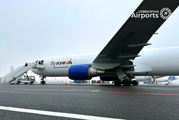 The first Fly Khiva aircraft was welcomed in Tashkent