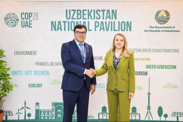 Meeting with the Executive Secretary of the United Nations Economic Commission for Europe at the "Uzbekistan" Pavilion in Dubai.