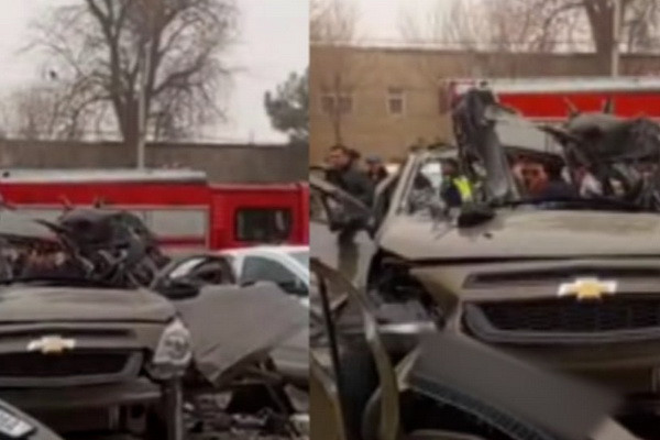 A gas cylinder of a Cobalt car exploded in Navoi region