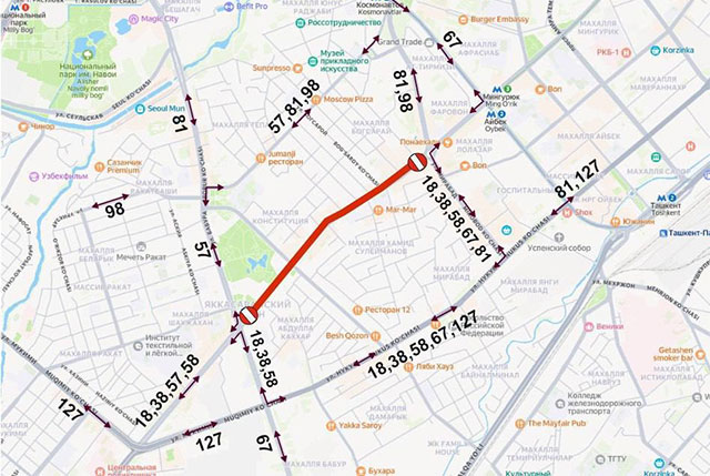 Traffic Restrictions on Shota Rustaveli Street in Tashkent Until August 25
