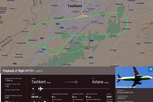 Uzbekistan Airways plane, flying from Tashkent to Almaty, returned to the airport of departure