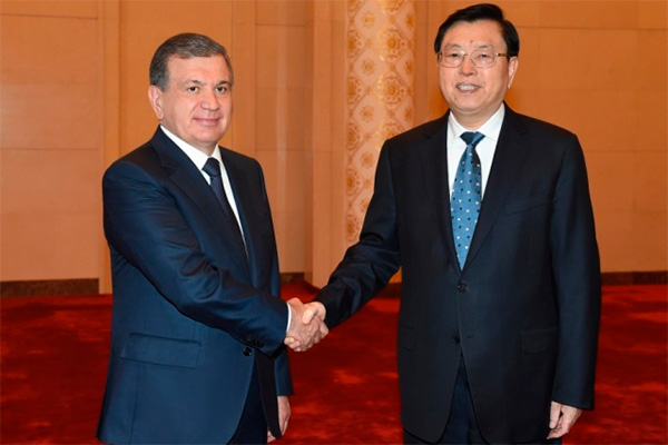 Shavkat Mirziyoyev and Zhang Dejiang hold talks in Beijing