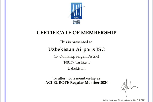 Uzbekistan Airports joins ACI Europe
