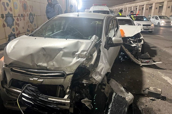 An accident involving 5 cars occurred in Tashkent