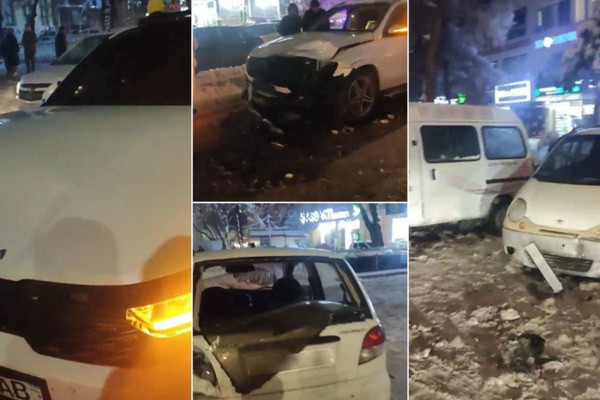 В Ташкенте столкнулись 17 автомобилей