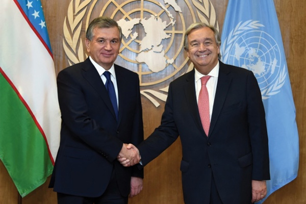 Uzbek Presidents meets with UN Secretary-General to discuss bilateral ties