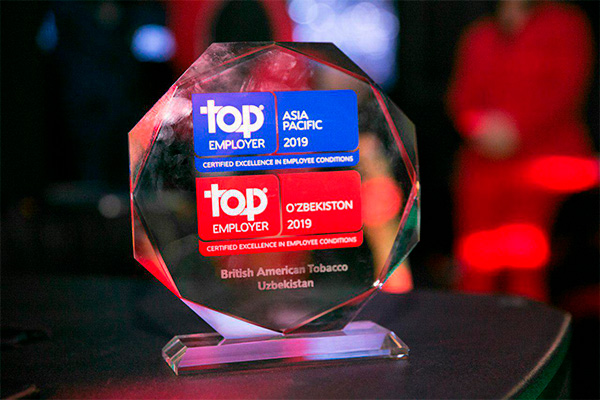 «БАТ Узбекистан» удостоена престижного международного сертификата «TOP EMPLOYER 2019»
