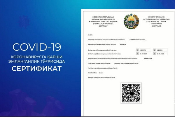 Uzbekistan and Kazakhstan mutually recognized vaccination certificates