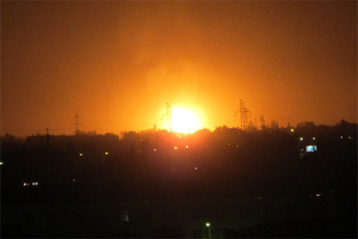 Massive fire erupts in Tashkent region