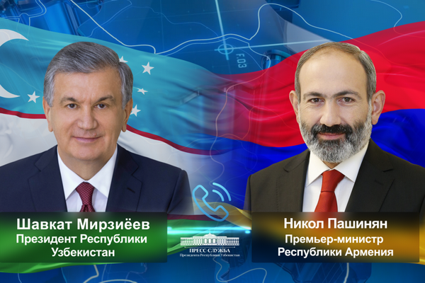 Ўзбекистон Президенти Арманистон Бош вазири билан икки томонлама муносабатларни ривожлантириш масалаларини муҳокама қилди