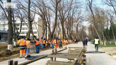 Талабалар шаҳарчаси ҳудудида 5600 кв метр автомобил йўллари таъмирланмоқда