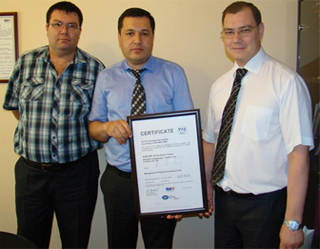 O’rta Osiyo Trans получила сертификат ISO 9001:2008