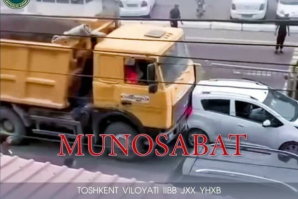 В Ташкентской области грузовик совершил наезд на шесть автомобилей