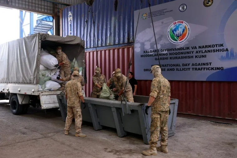 State Security Service and Law Enforcement Agencies of Uzbekistan Destroy Nearly Three Tons of Drugs