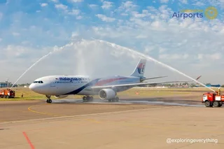 The first flight of Malaysia Airlines was solemnly welcomed in Tashkent