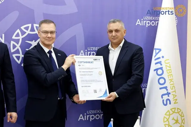 “Uzbekistan Airports” AJ korrupsiyaga qarshi boshqaruv tizimi bo‘yicha ISO 37001:2016 xalqaro sertifikatiga ega bo‘ldi