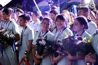 Uzbek athletes from the 5th Islamic Solidarity Games were solemnly welcomed at the Tashkent airport