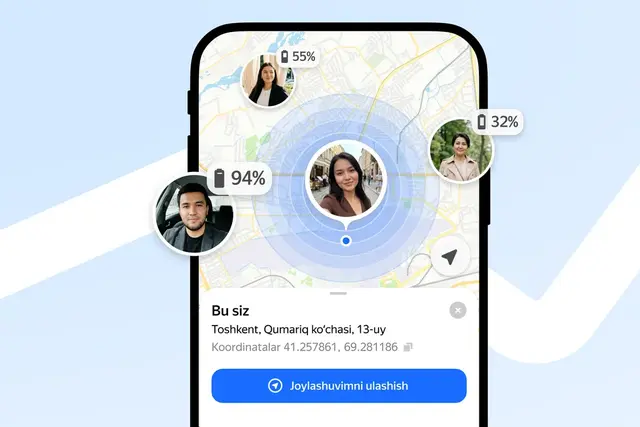 O‘zbekistonlik foydalanuvchilar endi Yandex Maps'da real vaqtdagi geopozitsiyani ulasha oladi