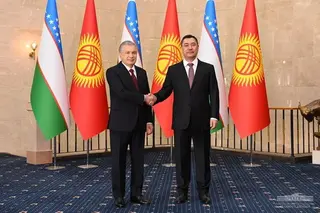 A solemn welcoming ceremony of Uzbekistan Leader takes place