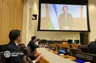 Tanzila Narbayeva takes part in the 66th session of the UN Commission on the Status of Women