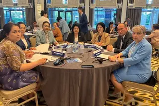 Members of the Parliament of Uzbekistan participate in the forum in Istanbul