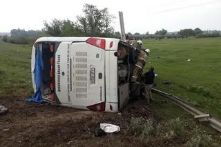 Citizens of Uzbekistan were in an overturned bus on a highway in Zhambyl region