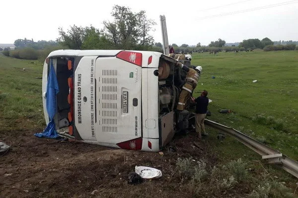 Citizens of Uzbekistan were in an overturned bus on a highway in Zhambyl region