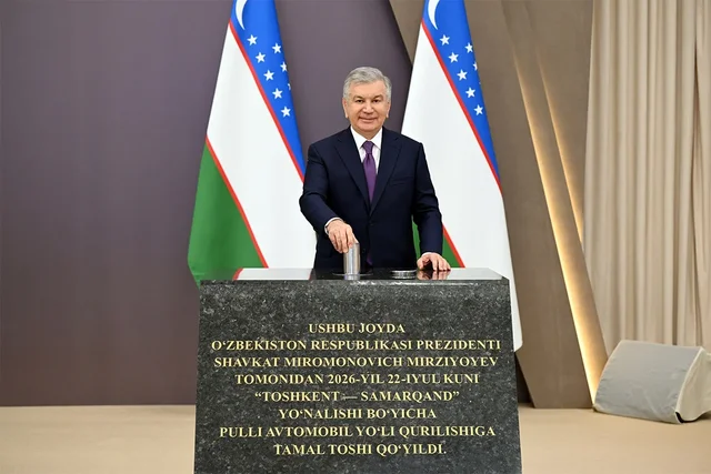 Президент дал старт строительству новой автомагистрали Ташкент – Самарканд