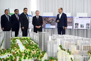 A new neighborhood is being built in the city of Ferghana
