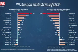 Ҳудудларда асосий капиталга инвестиция ва кредитларни жалб қилиш самарадорлиги қандай?