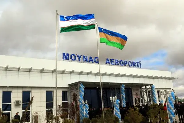 The first flight from Tashkent arrived at Muynak Airport
