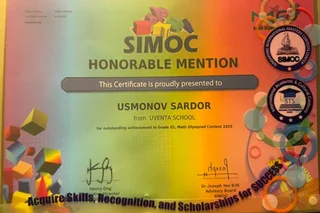 Young Uzbek Mathematician Shines at International Olympiad in Singapore