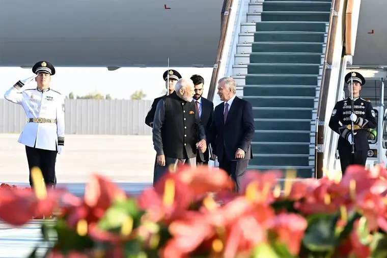Indian Prime Minister Narendra Modi Arrives in Uzbekistan