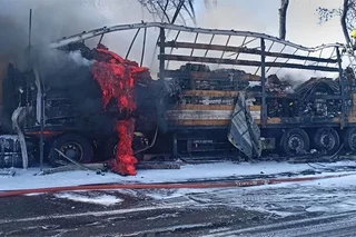 Toshkent–Sirdaryo trassasida fura yondi, jabrlanuvchilar yo‘q