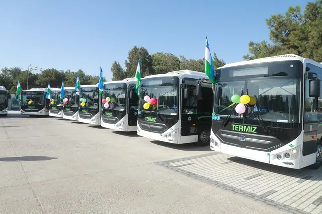 В Термезе на маршруты вышли 30 новых автобусов
